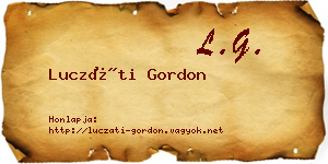 Luczáti Gordon névjegykártya